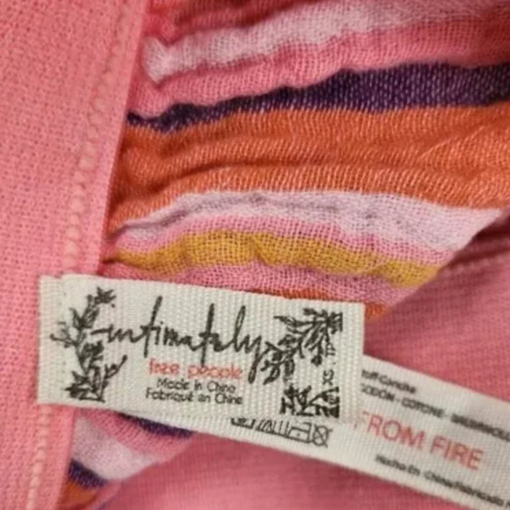 NWT Free People XS Sunday Morning Boxer Shorts in Pink Stripe NEW - Picture 5 of 11